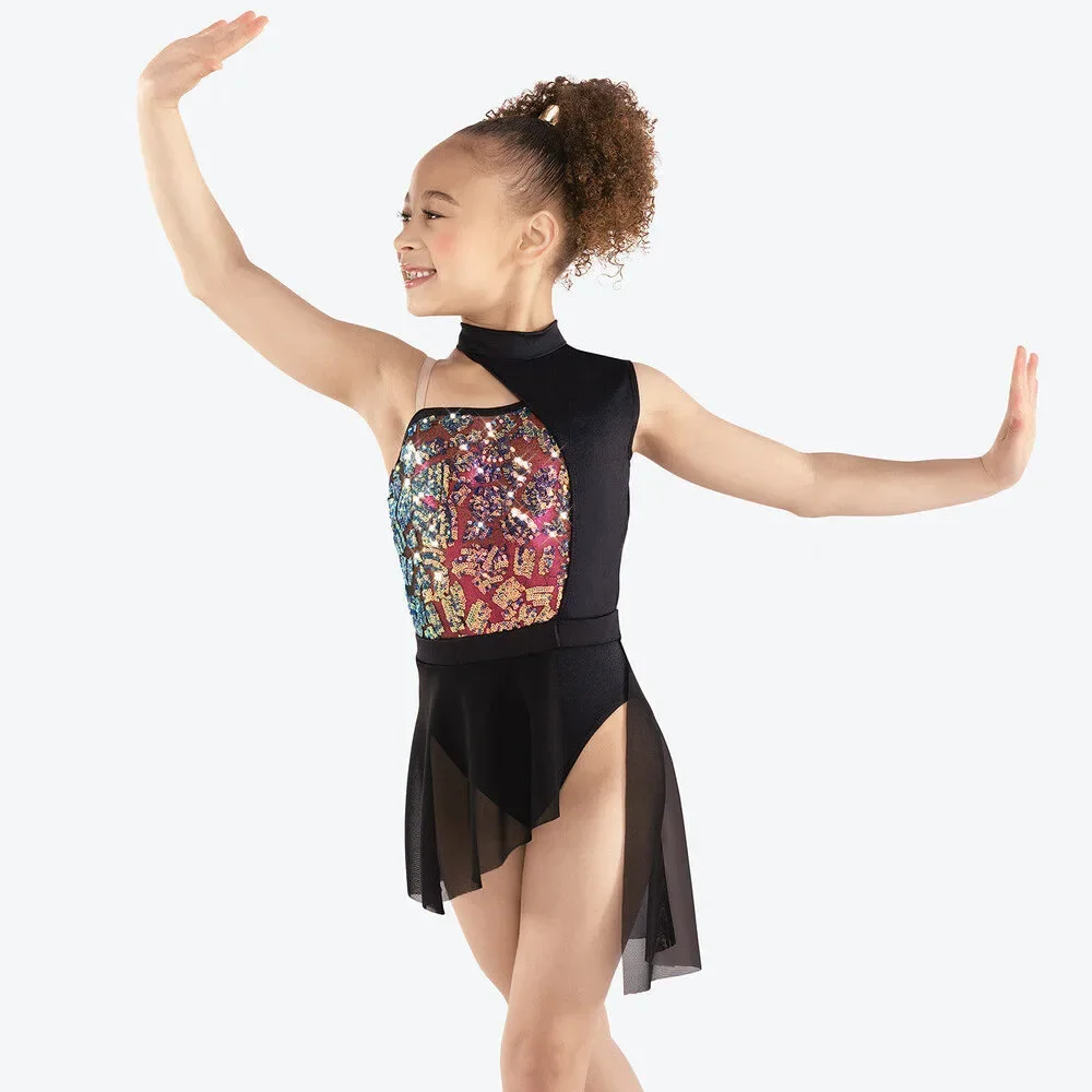 Pre-Owned Dance Costume Small Child Black Revolution RC23527 Jazz Lyrical Acro